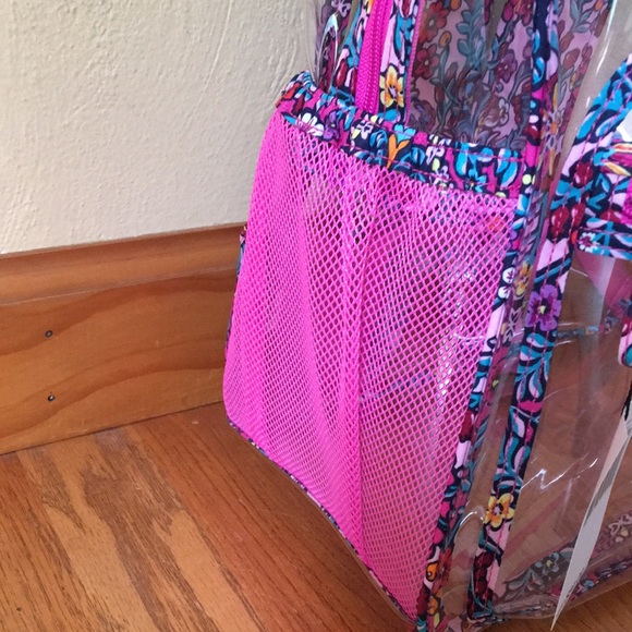 Vera Bradley clear backpack large Kaleidoscope pink clearly colorful NWT - Picture 3 of 7